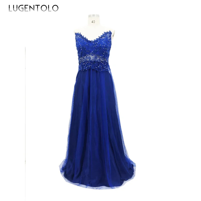 Women’s Long Formal Dress – Elegant Lace Floral Ball, Prom, Wedding & Evening Gown