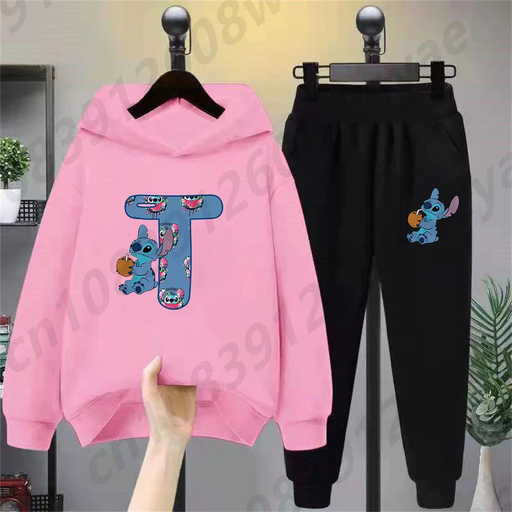 Lilo & Stitch Hoodie Set – Birthday Lucky Letters Children’s Hoodie for Girls & Boys, Harajuku Style Casual Wear