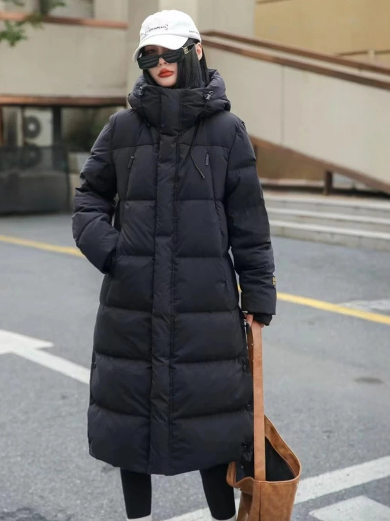 Winter Women’s 90% Goose Down Jacket – Warm Commuter Hooded Coat