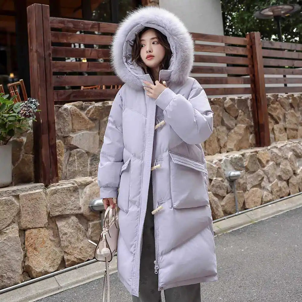 Winter Women’s Hooded Down Parka – Windproof Warm White Duck Down Commuter Jacket