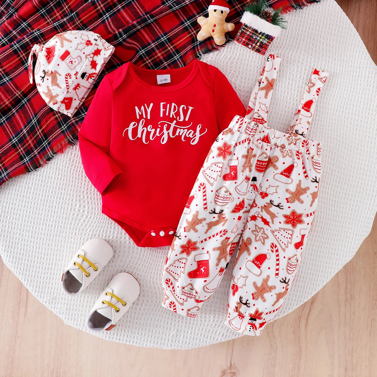 Ceeniu My First Halloween Baby Outfit – Boys Long Sleeve Letter Romper with Suspender Pants & Hat, Newborn Costume