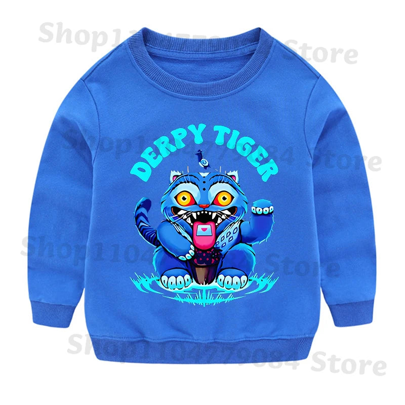K-pop Demon Hunters Round-Neck Sweatshirt – Cute Anime Cartoon Hoodie for Children, Boys & Girls, Spring & Autumn Sport Fashion