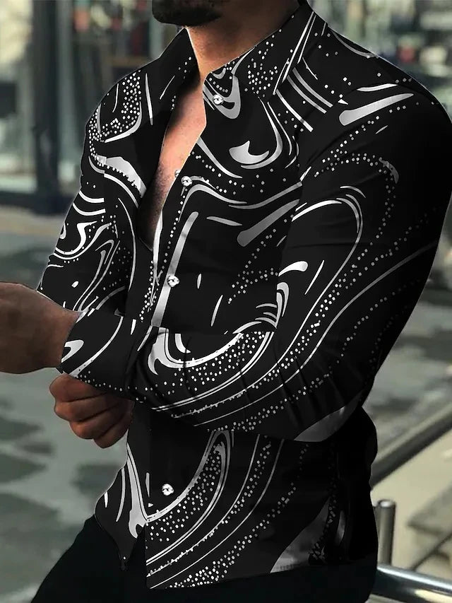 Fashion Men’s Designer Starry Sky Luxury Shirt