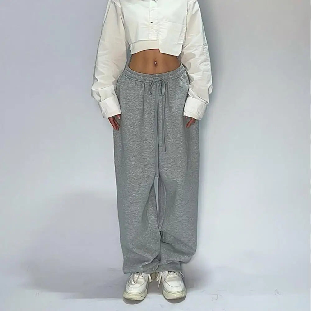 Women’s High-Waist Lace-Up Sweatpants – Loose Baggy Joggers for Streetwear, Sports & Dance | Y2K Fashion