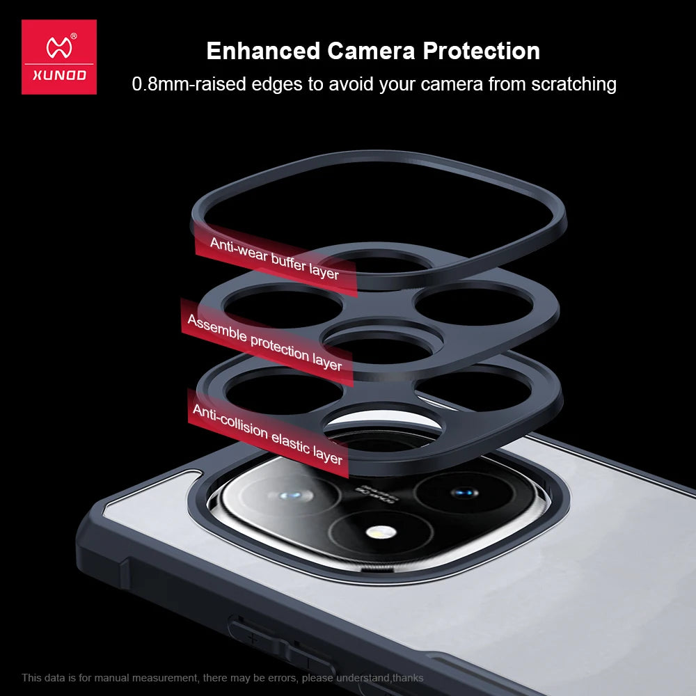 Xundd Shockproof Phone Case for Xiaomi Redmi Note 14 / 14 Pro – Luxury Plain Transparent Bumper Protective Cover
