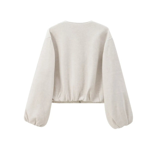 Women’s Fleece Bomber Jacket – 2025 Soft Zipper Cropped Sports Coat