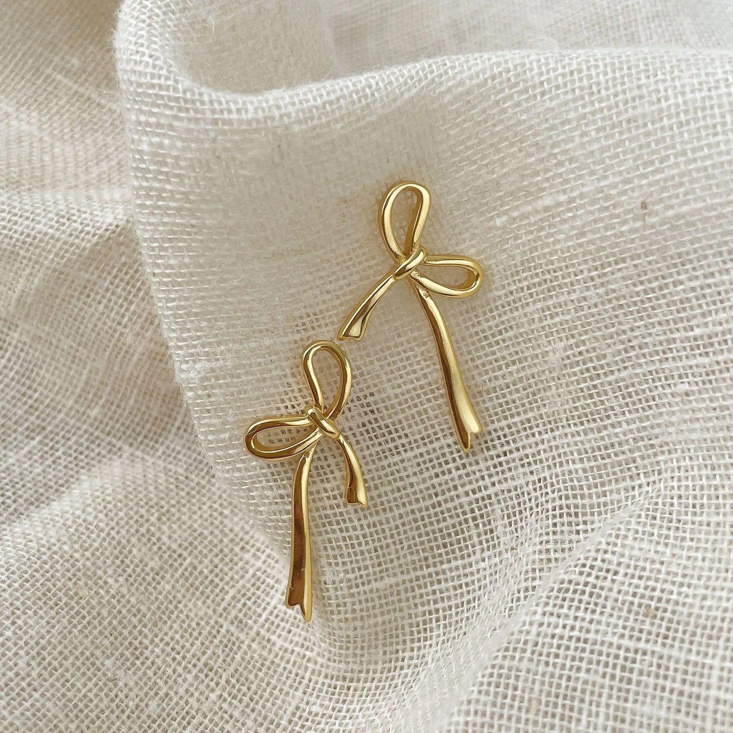 18K Gold Plated Y2K Bow Stud Earrings – Cute Fashion Piercing Jewelry for Women, Christmas Gift Aretes