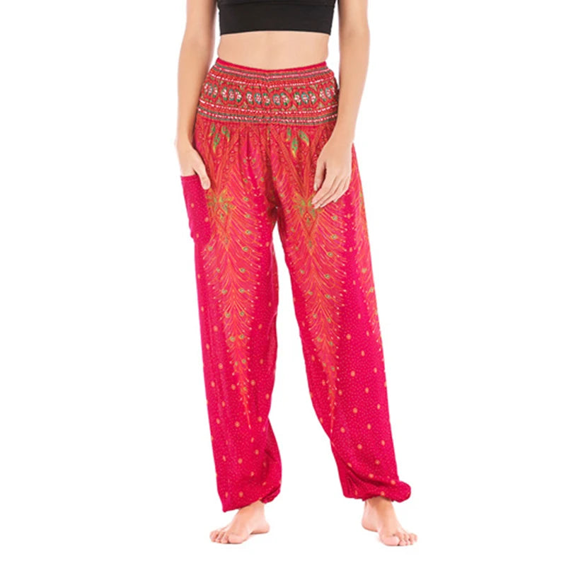 Women’s Thai Harem Pants – High Waist Baggy Yoga Bloomers | Summer Beach Wide-Leg Lantern Trousers