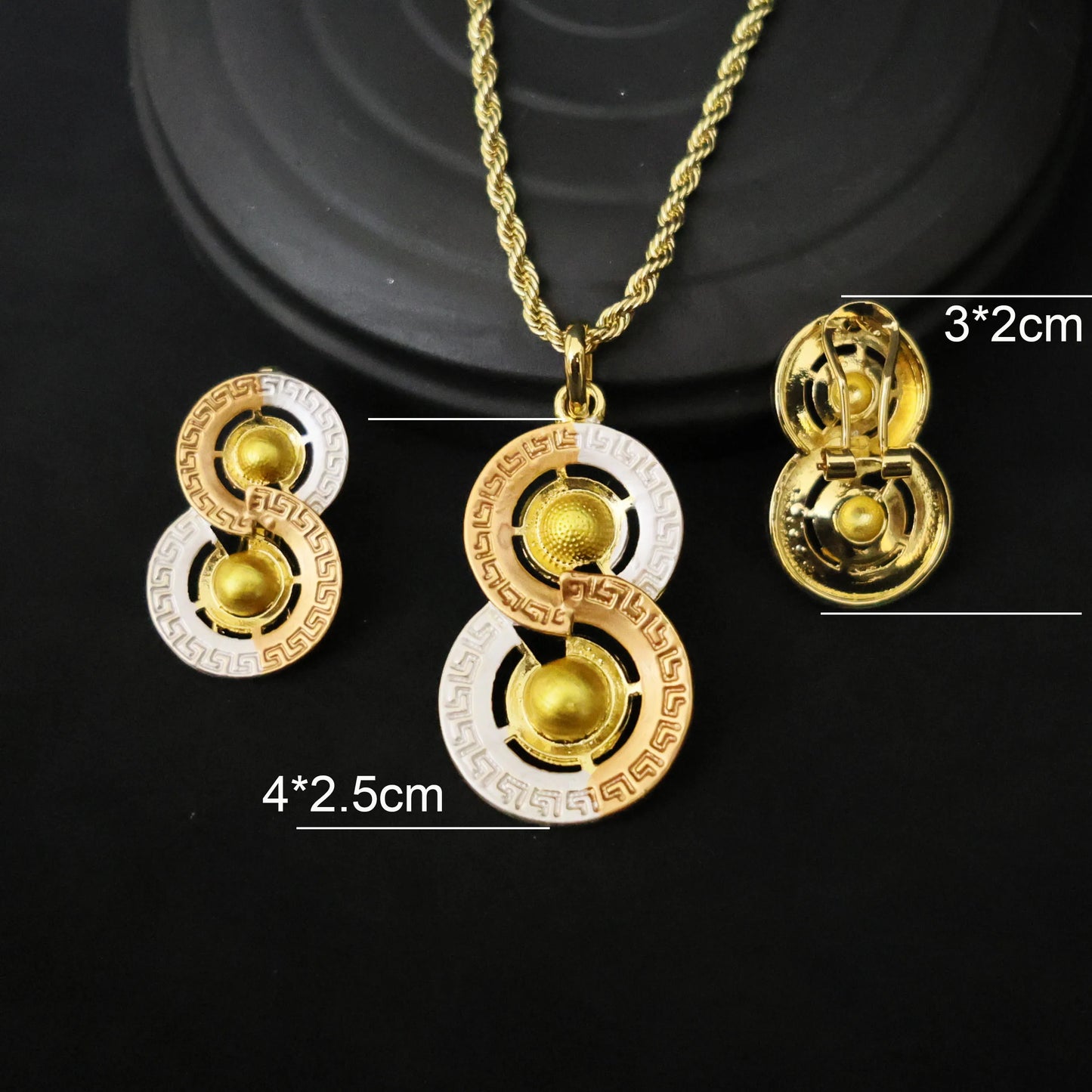 Luxury 18K Gold Plated Jewelry Set for Women – Italian Wedding Necklace, Earrings & Bracelet Bridal Gift Set