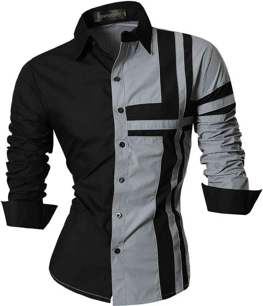Sport trendy Men’s Dragon Print Long Sleeve Shirt