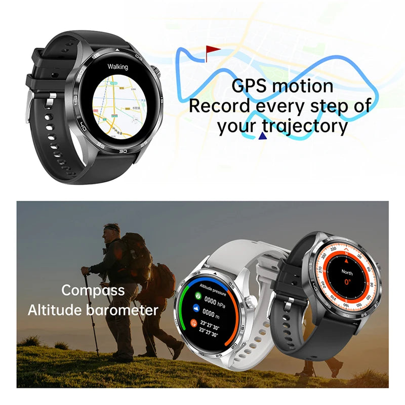 Smart Watch 5 Pro – GPS & NFC Men’s Smartwatch with 360×360 AMOLED Display, Bluetooth Call & IP67 Waterproof Heart Rate Monitor
