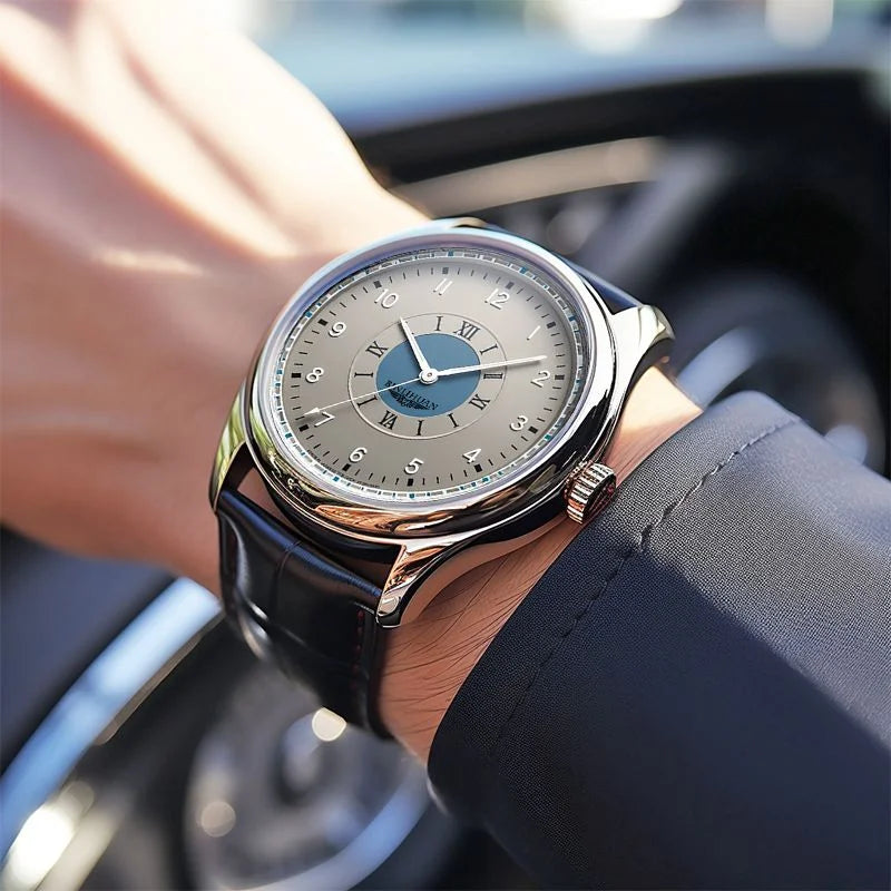 2025 Top Brand Luxury Men’s Leather Quartz Watch – Business Waterproof Wristwatch for Men