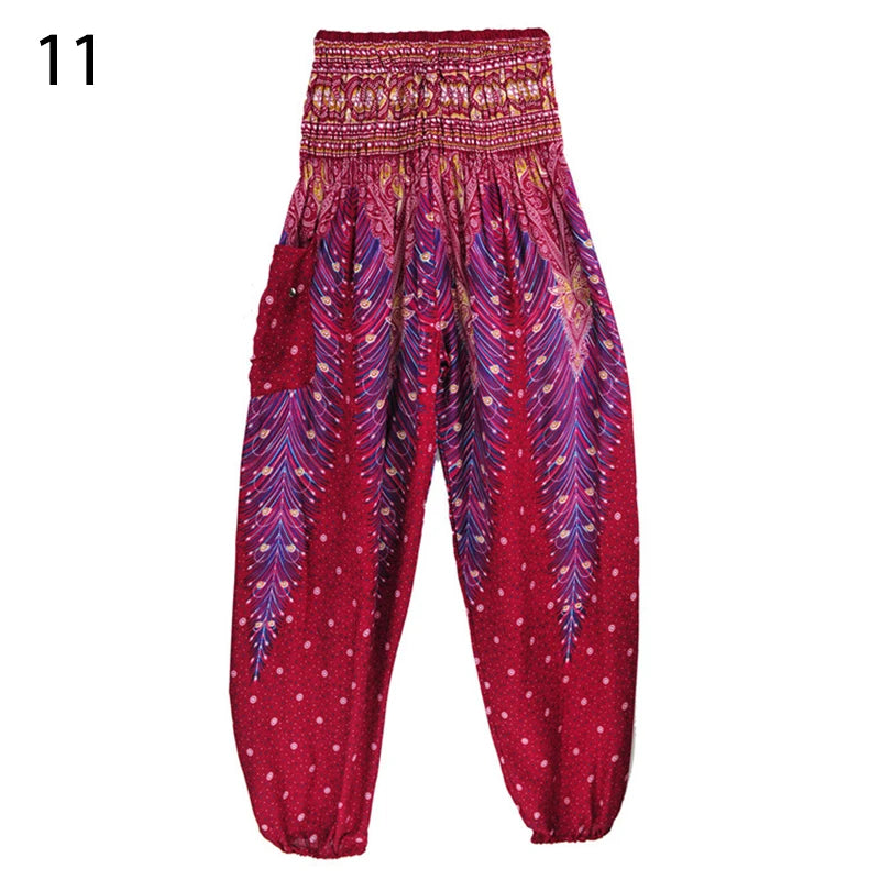 Women’s Thai Harem Pants – High Waist Baggy Yoga Bloomers | Summer Beach Wide-Leg Lantern Trousers