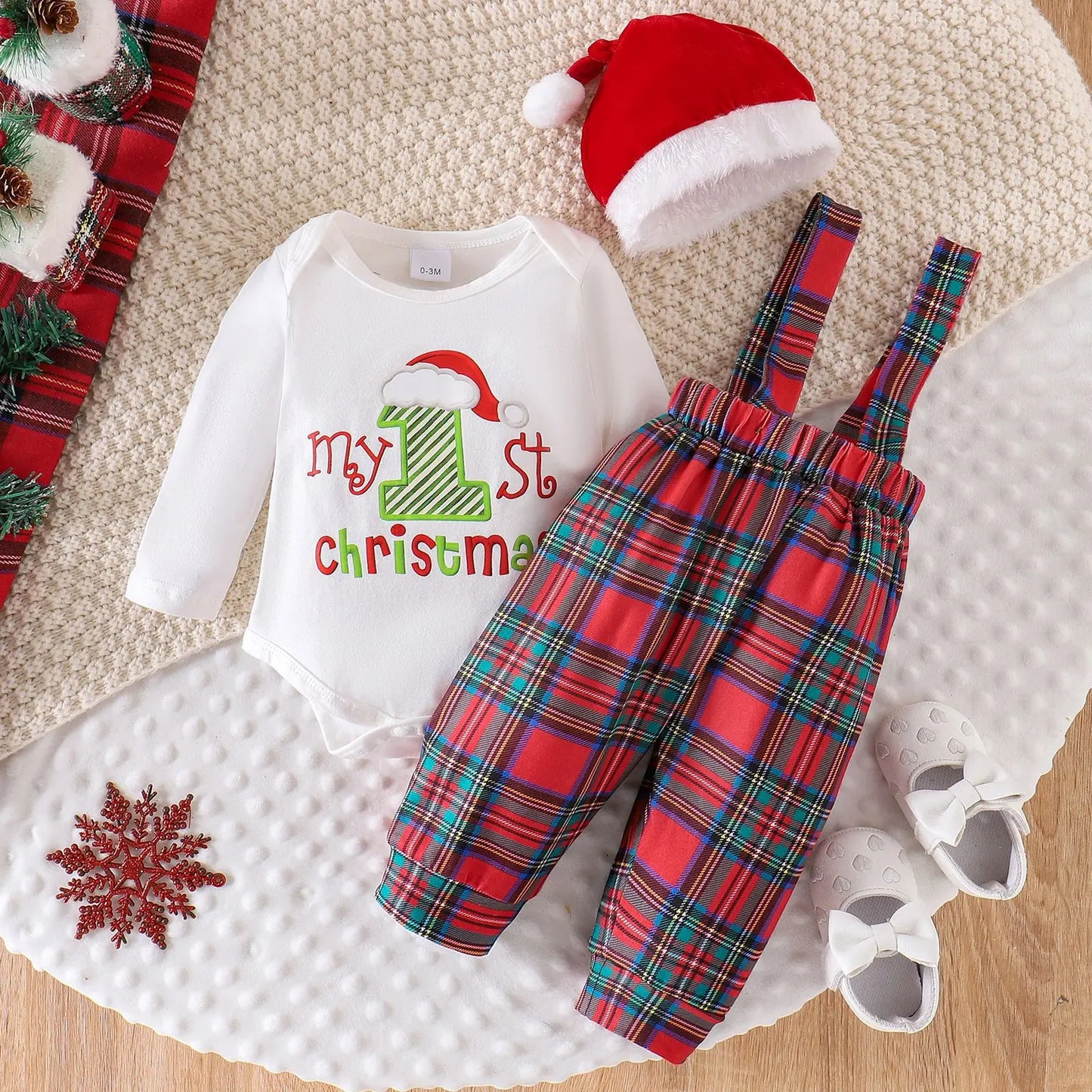Ceeniu My First Halloween Baby Outfit – Boys Long Sleeve Letter Romper with Suspender Pants & Hat, Newborn Costume
