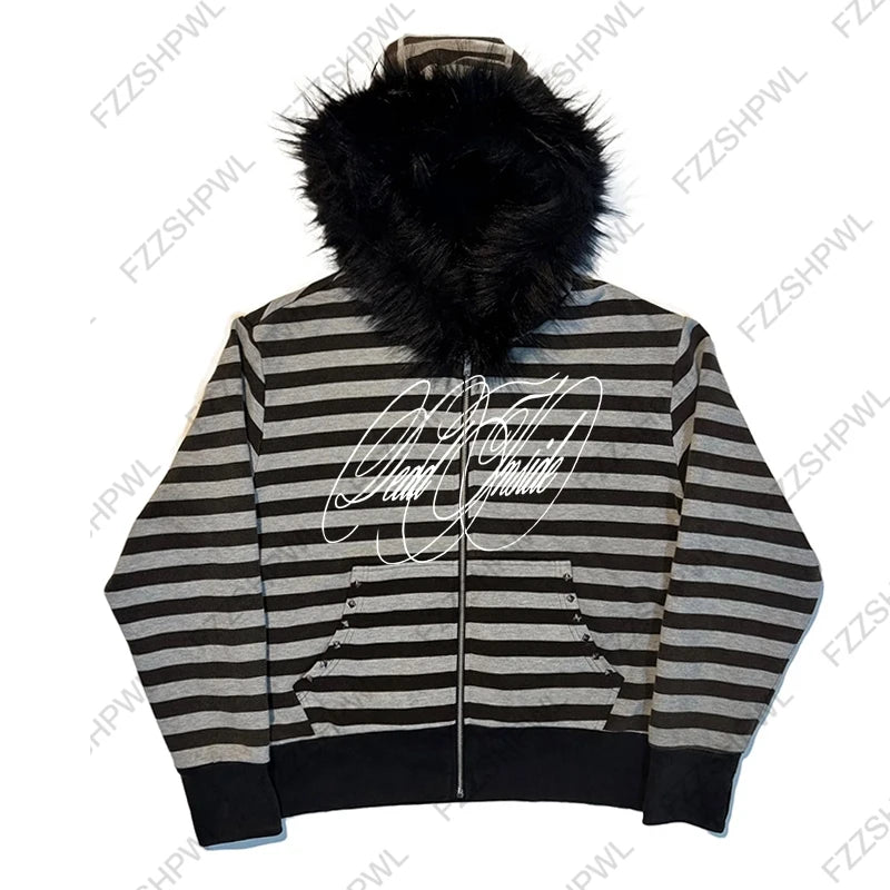 Unisex Y2K Oversized Hoodie – Hip Hop Punk Harajuku Letter Print Streetwear Sweatshirt