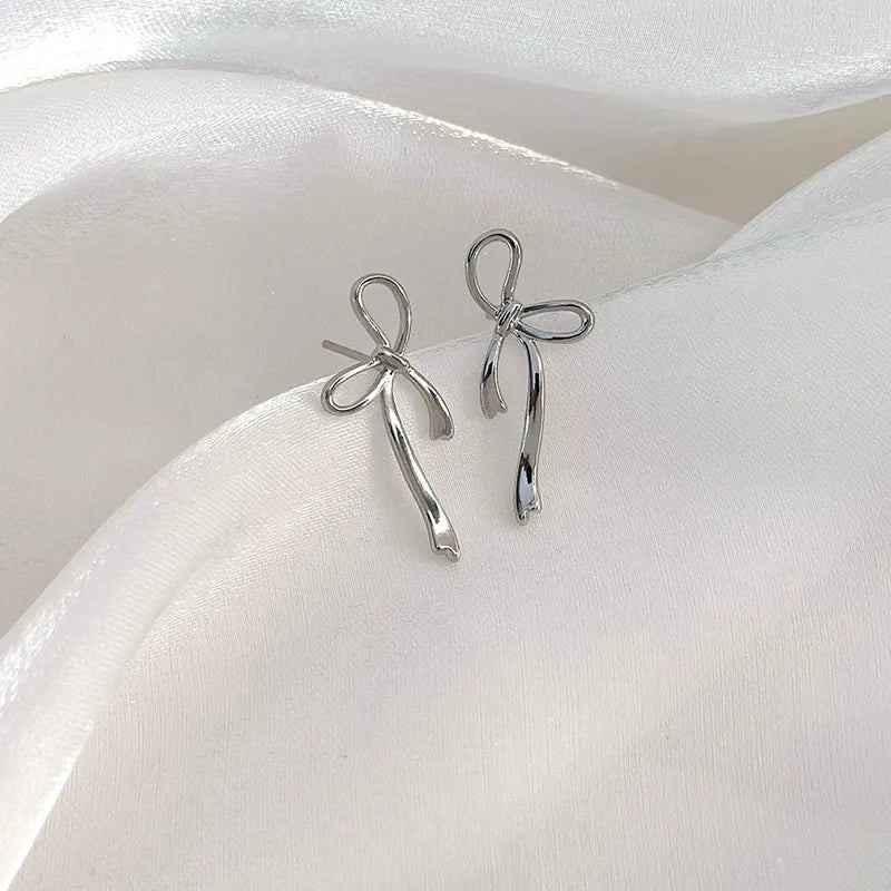 18K Gold Plated Y2K Bow Stud Earrings – Cute Fashion Piercing Jewelry for Women, Christmas Gift Aretes