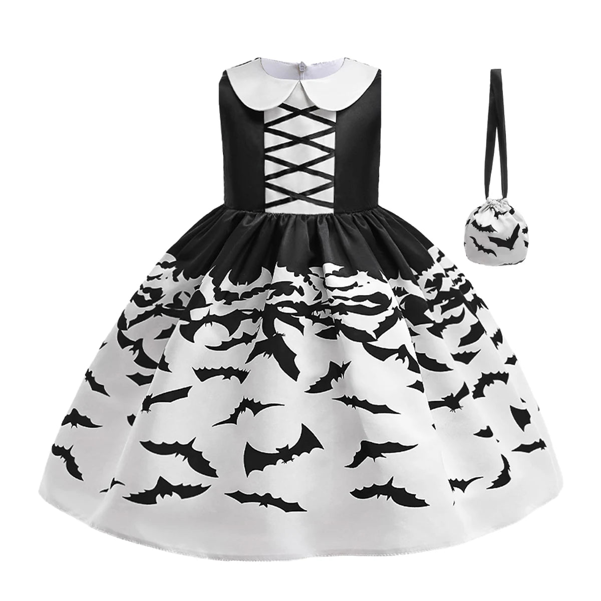 Girls’ Halloween Cosplay Costume – Pumpkin, Bat & Gothic Princess Dress for Carnival, Christmas & Birthday Parties