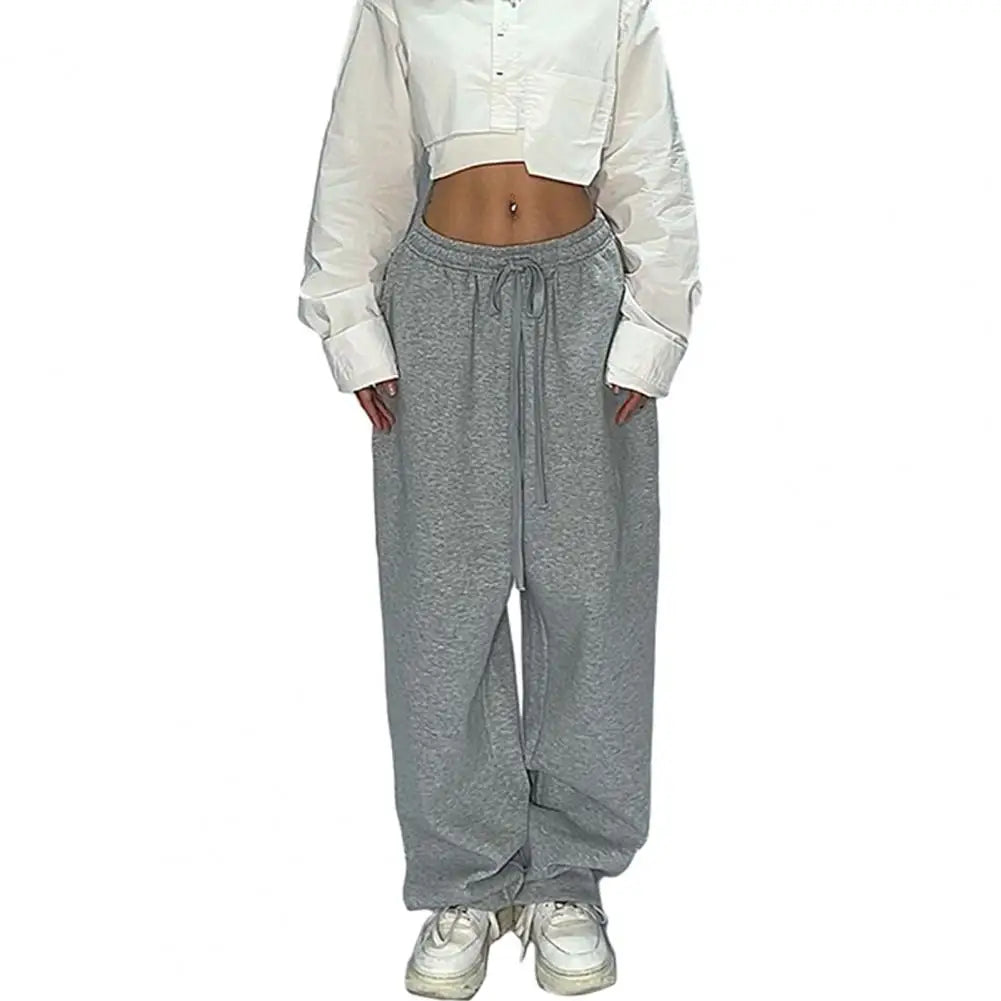 Women’s High-Waist Lace-Up Sweatpants – Loose Baggy Joggers for Streetwear, Sports & Dance | Y2K Fashion