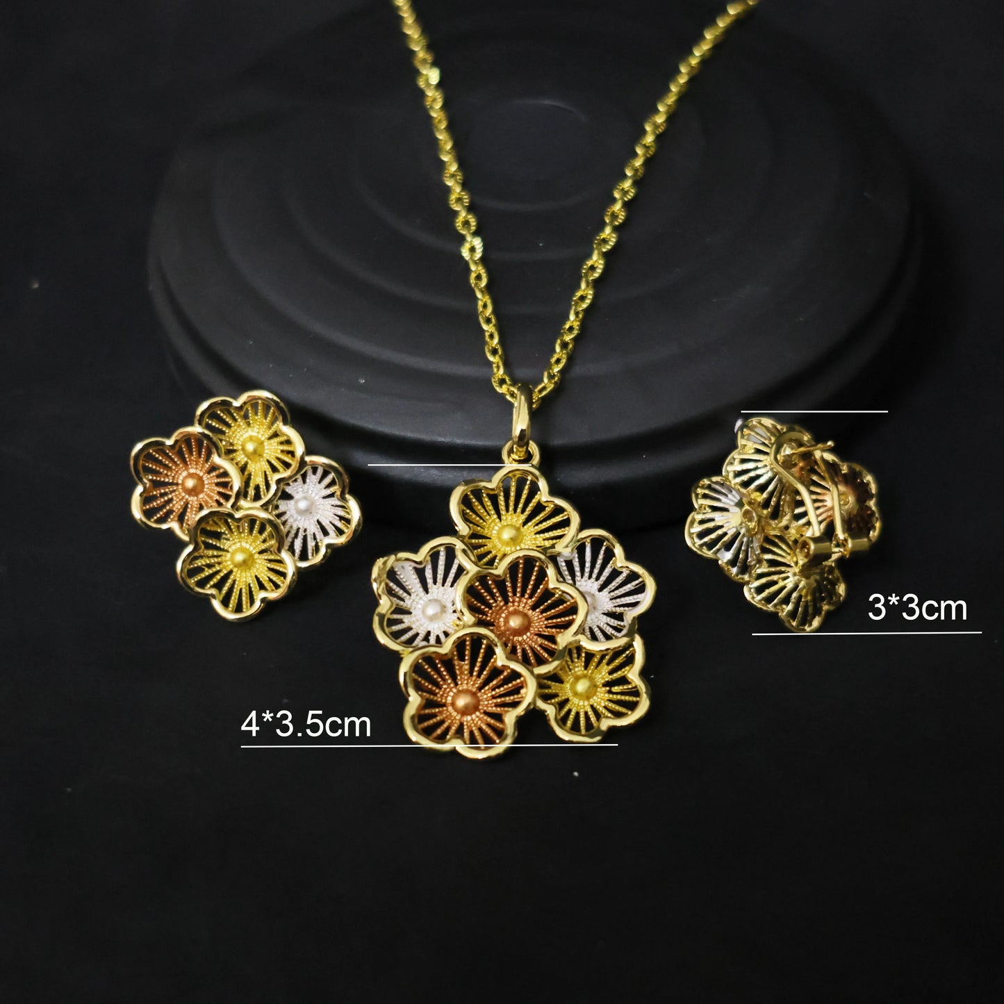 Luxury 18K Gold Plated Jewelry Set for Women – Italian Wedding Necklace, Earrings & Bracelet Bridal Gift Set