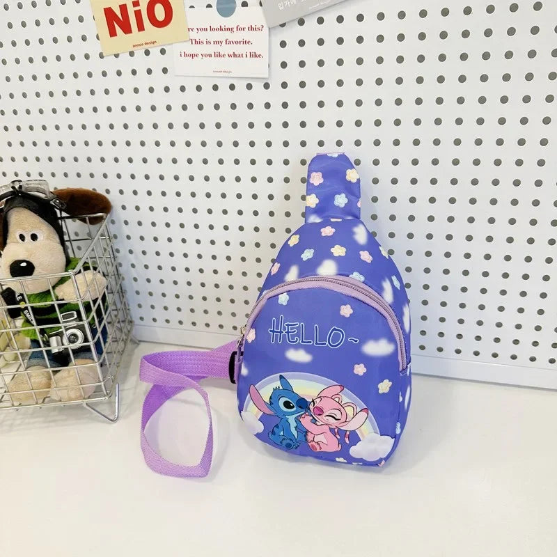Cartoon Mini Stitch & Angel Crossbody Sling Bag – Cute Anime Shoulder Coin Purse Gift