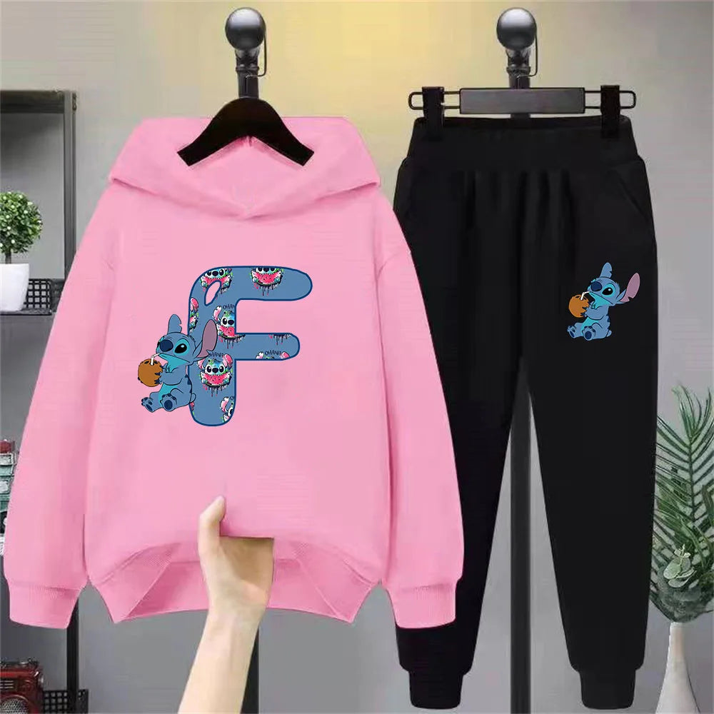 Lilo & Stitch Hoodie Set – Birthday Lucky Letters Children’s Hoodie for Girls & Boys, Harajuku Style Casual Wear