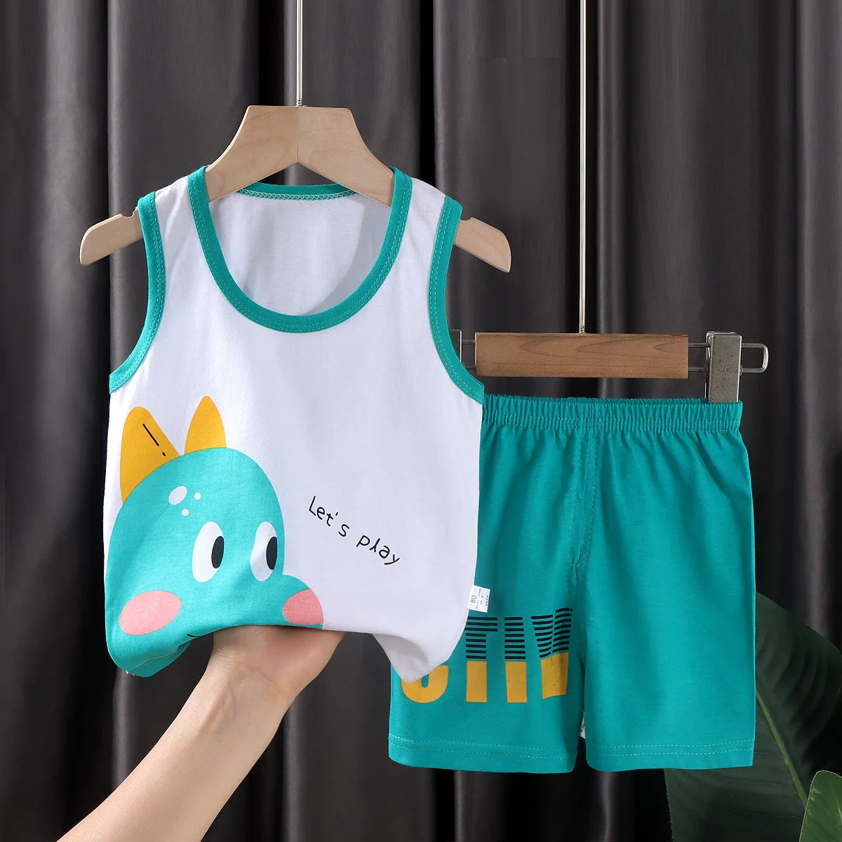 2PCS Children Summer Clothing Set – Cotton Vest & Shorts – Boys & Girls Sleeveless Outfit