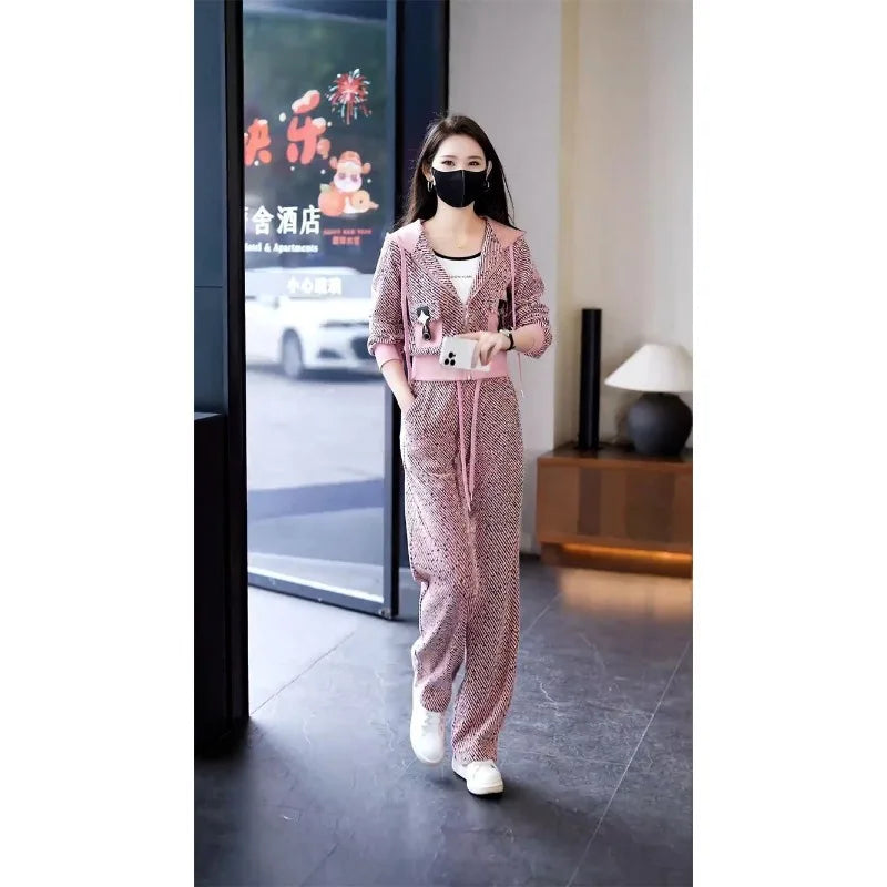Women’s 2025 Casual Sports Two-Piece Set – Age-Reducing Hooded Cardigan & Pants | Autumn Fashion