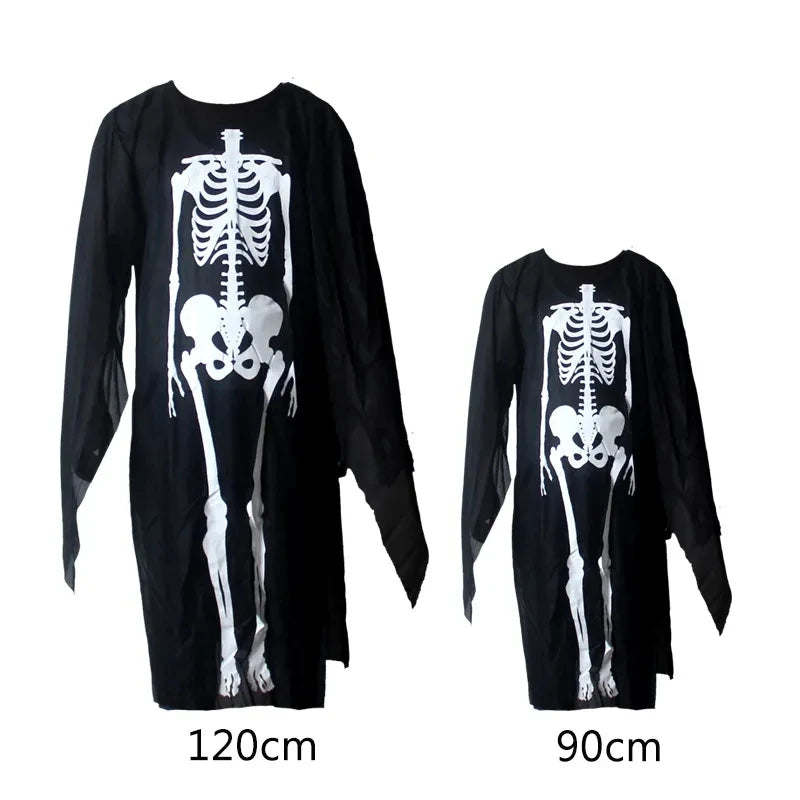 2025 Halloween Grim Reaper Cosplay Costume – Terrifying Skeleton Outfit for Kids & Adults with Ghost Robe and Sickle