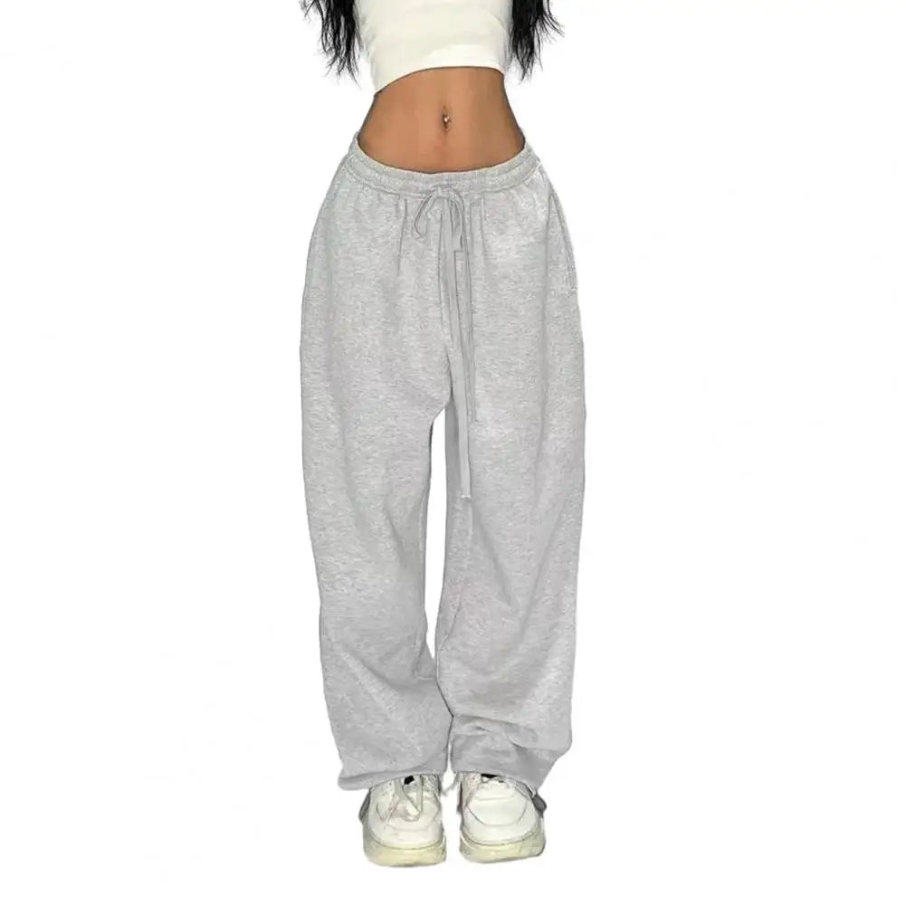 Women’s High-Waist Lace-Up Sweatpants – Loose Baggy Joggers for Streetwear, Sports & Dance | Y2K Fashion