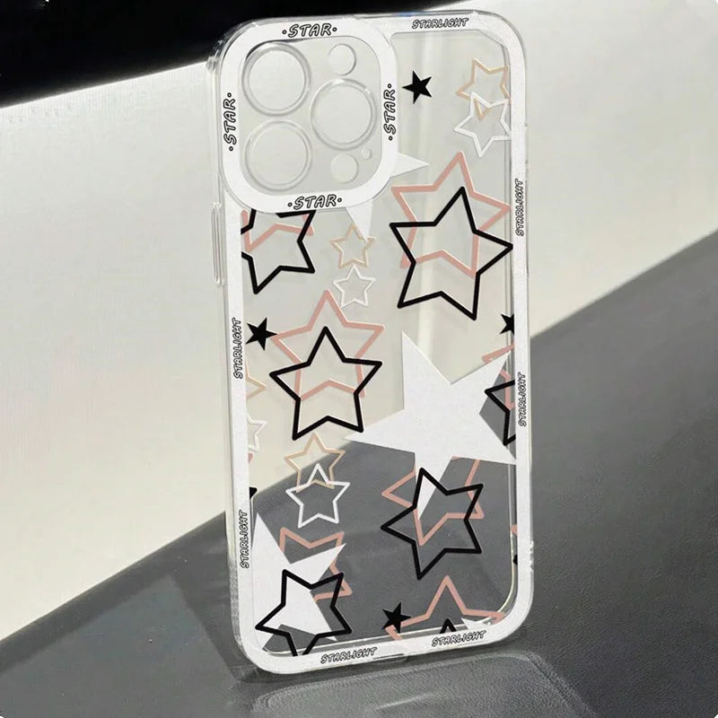 Five-Pointed Star Transparent Phone Case – Soft Cover for Xiaomi Mi 11, 11T, 12, 12T, 13, 13T, 14, Poco X5, F5, X6, M6 Pro (5G & 4G)