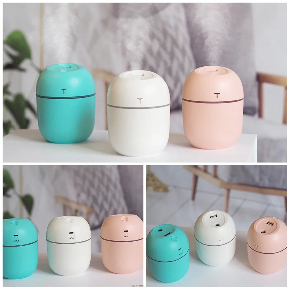 220ml Mini USB Air Humidifier – Ultrasonic Essential Oil Diffuser & Car Purifier with LED Night Light