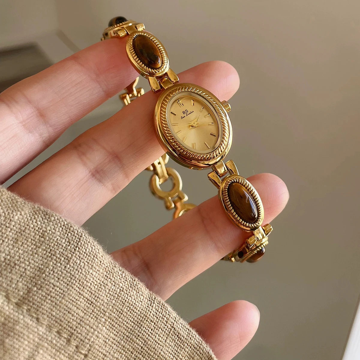 High-End Luxury Green Jade Quartz Watch – Elegant Women’s Bracelet Wristwatch, Fashion Jewelry Gift