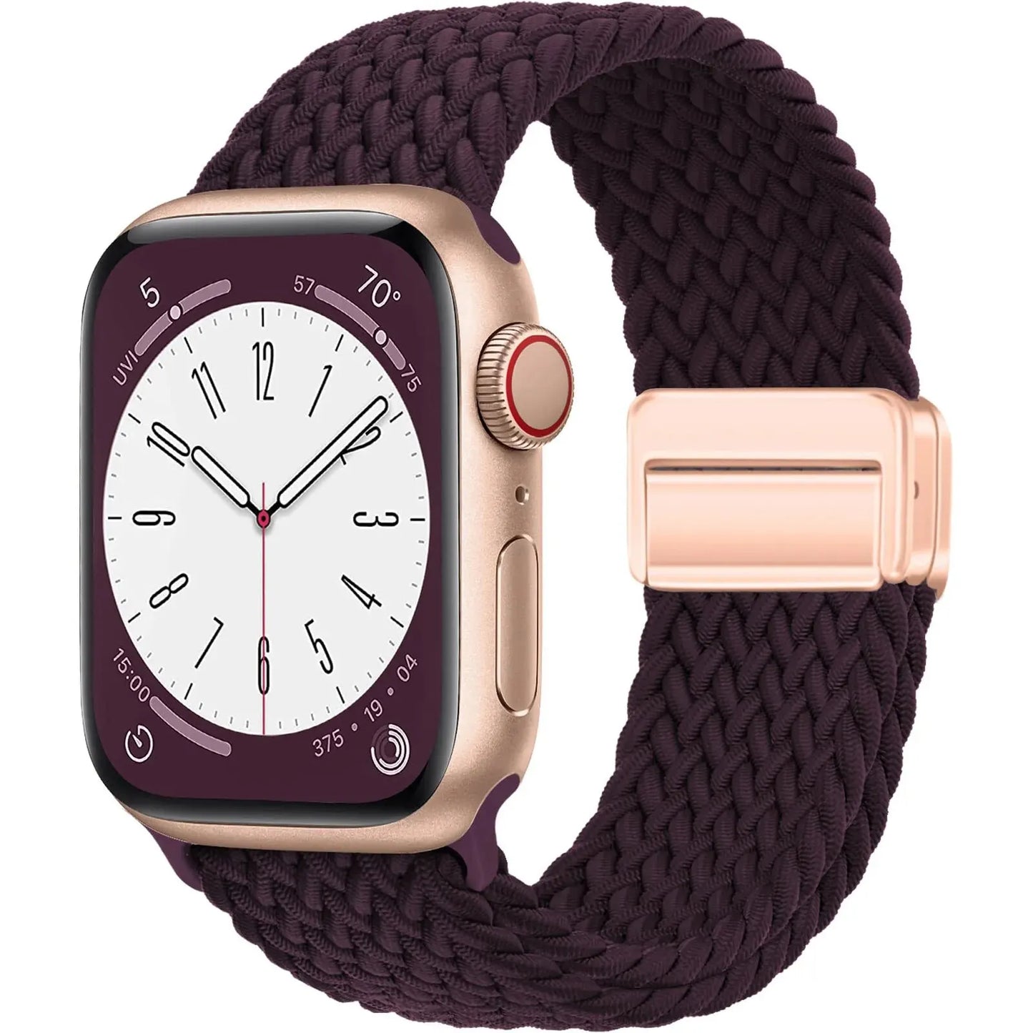 Nylon Braided Magnetic Strap for Apple Watch – Compatible with 40mm, 41mm, 44mm, 45mm, 49mm (Series SE, 3, 5–9, Ultra2)
