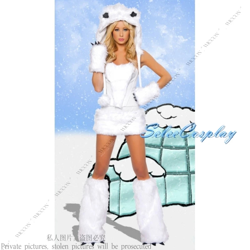 Women’s Fox Cosplay Costume Set – Halloween Party Outfit with Top, Skirt, Hat, Gloves & Tail