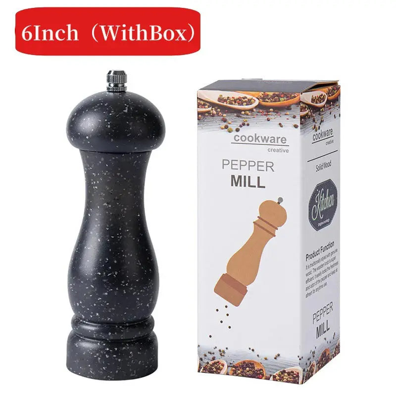 6-Inch Manual Salt & Pepper Grinder – Marble Patterned Spice Mill for Seasoning, BBQ, and Cooking