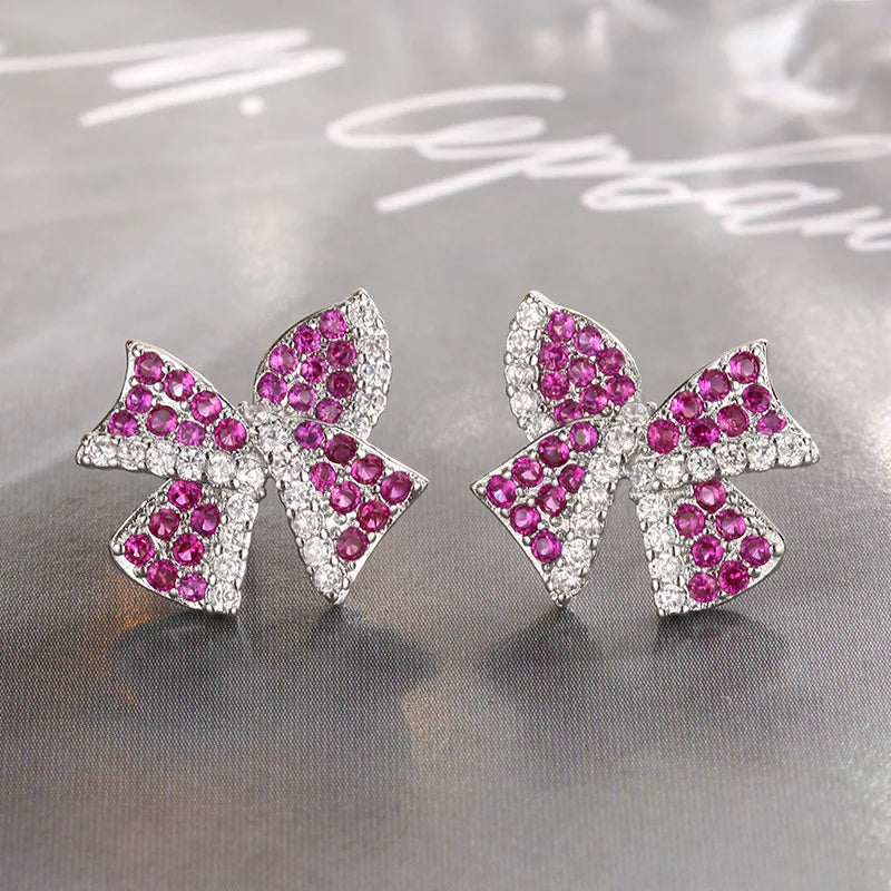 Red Zirconia Jewelry Set for Women – 925 Sterling Silver Wedding Bridal Earrings, Rings, Bracelet & Necklace