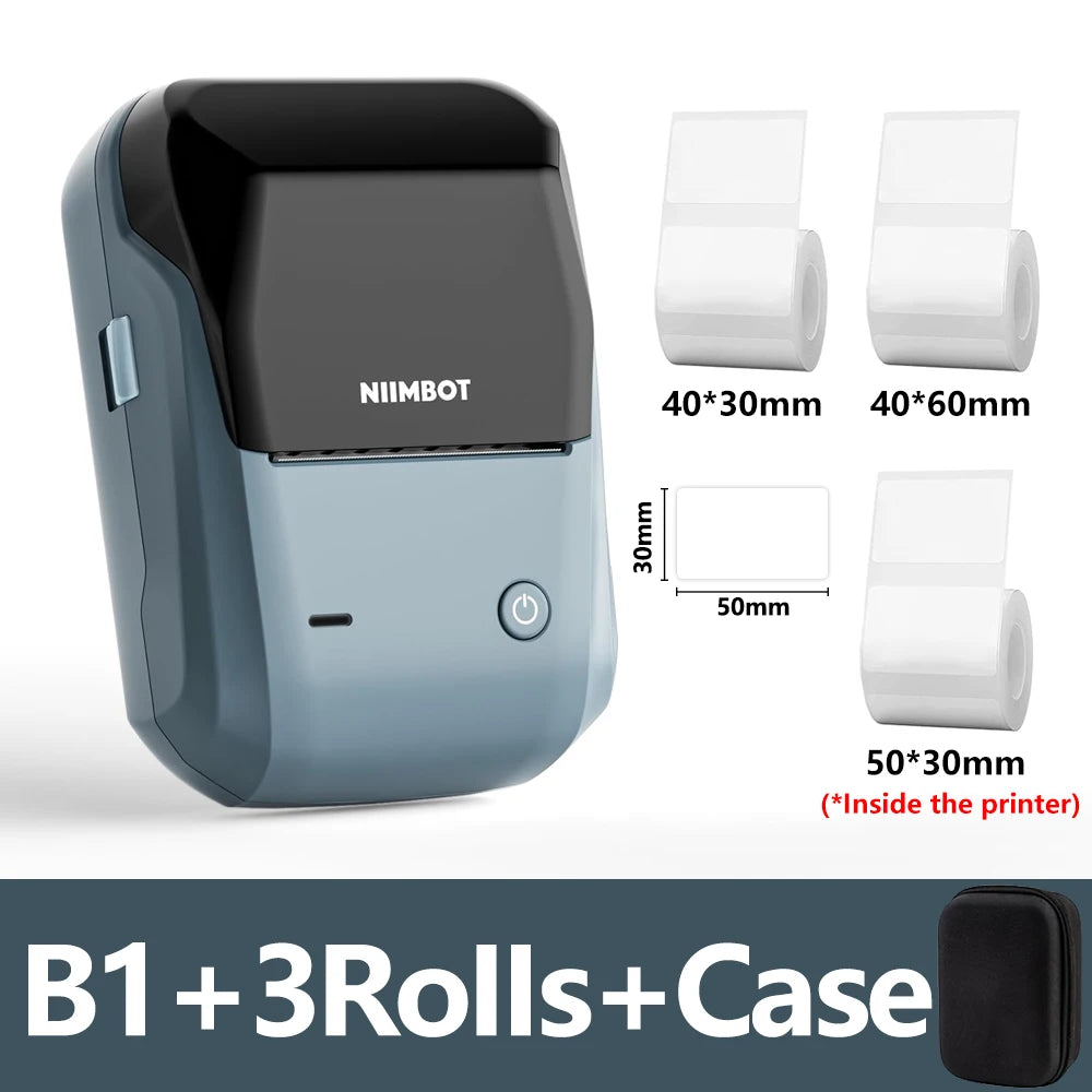 Niimbot B1 Portable Thermal Label Printer – Bluetooth Mini Sticker & Adhesive Paper Printer (2-Inch Label Maker)
