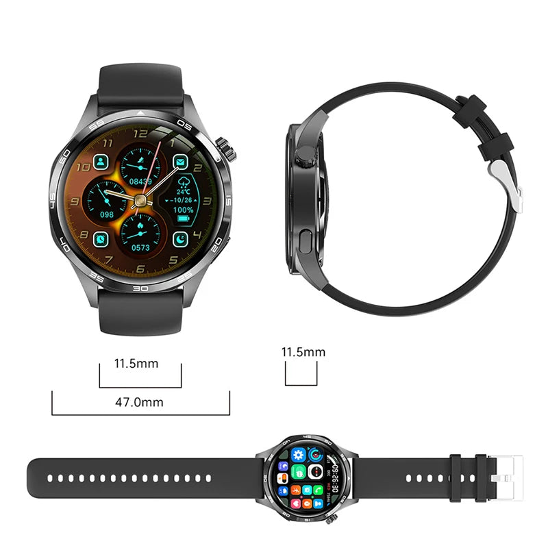 Smart Watch 5 Pro – GPS & NFC Men’s Smartwatch with 360×360 AMOLED Display, Bluetooth Call & IP67 Waterproof Heart Rate Monitor