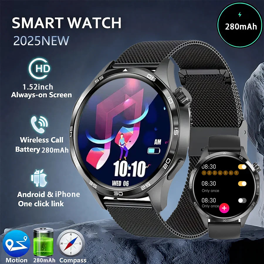 Men’s 1.52” HD AMOLED Smart Watch – Fitness Tracker with 110+ Sport Modes, 24/7 Heart Rate & Sleep Monitor, IP68 Waterproof