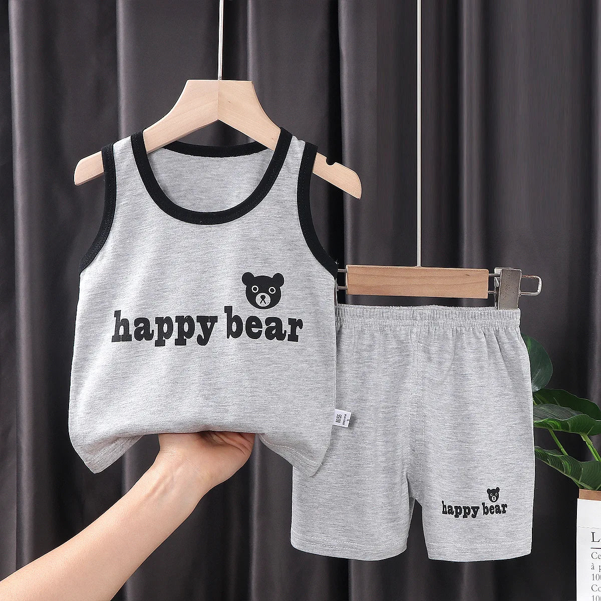 2PCS Children Summer Clothing Set – Cotton Vest & Shorts – Boys & Girls Sleeveless Outfit