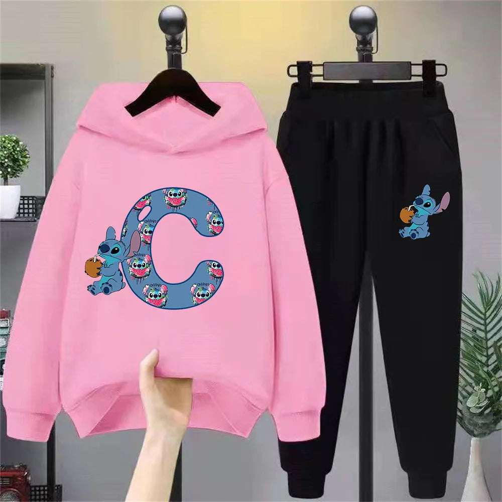 Lilo & Stitch Hoodie Set – Birthday Lucky Letters Children’s Hoodie for Girls & Boys, Harajuku Style Casual Wear