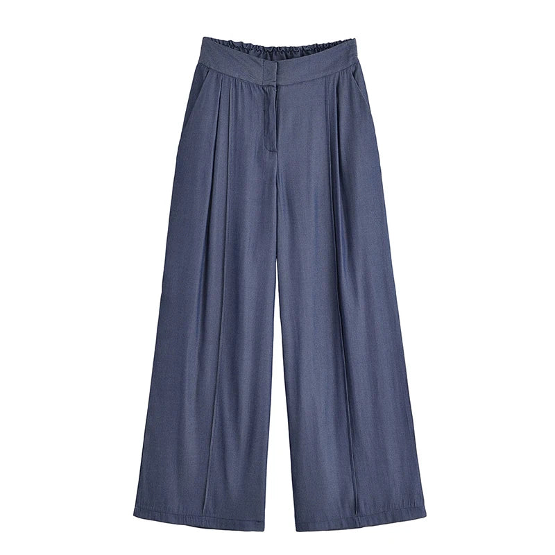 Women’s 2-Piece Casual Pants Set – Short Sleeve Shirt & High-Waist Trousers | 2025 Fashion Outfit