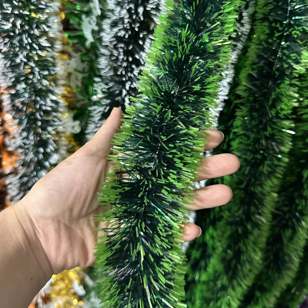 Christmas Tinsel Garland – Shiny Metallic Tree Decoration for Home & Living Room