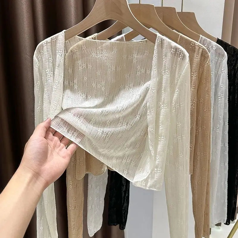 Women’s Fashion Shiny Cardigan – Summer Cozy Shrug | Youthful, Breathable, Casual Streetwear 2025