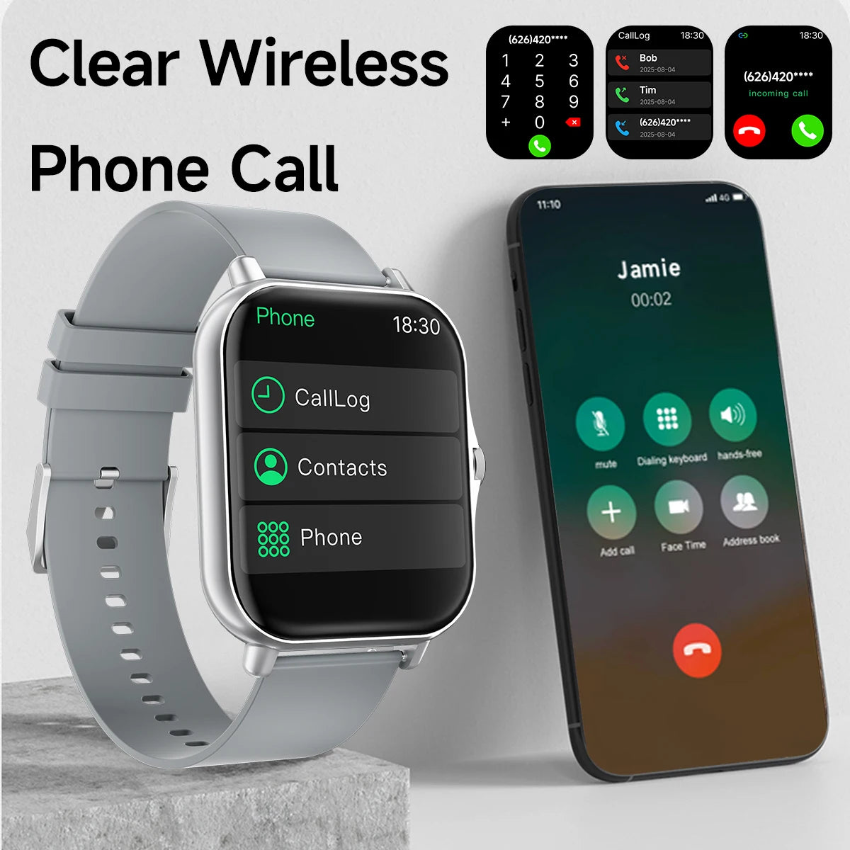 2025 Smart Watch for Men – 1.83” HD Screen Bluetooth Calling Smartwatch with Camera Control, Music Player & Multi-Sport Modes (Android/iOS)