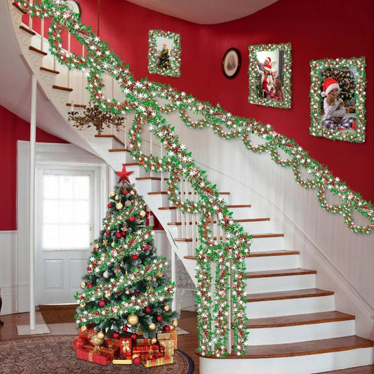 Christmas Tinsel Garland – Shiny Metallic Tree Decoration for Home & Living Room