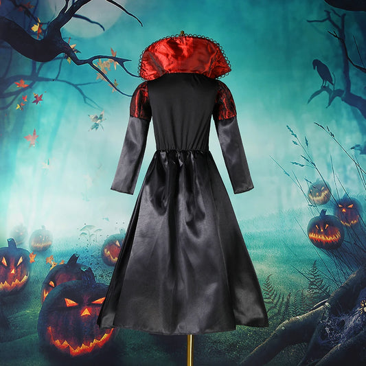 2025 Halloween Fantasy Kids Costume – Ghost Bride, Gothic Cosplay, Red Vampire & Day of the Dead Outfits for Girls