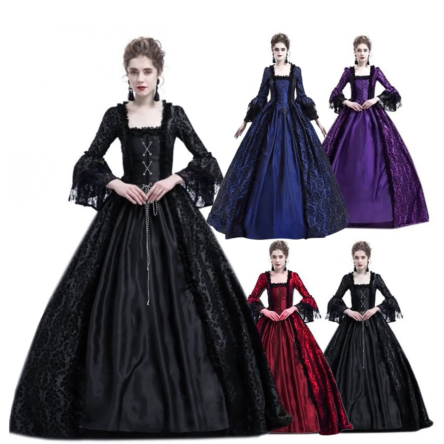 2025 Halloween Women’s Medieval Cosplay Costume – Vintage Gothic Outfit for Adult Halloween