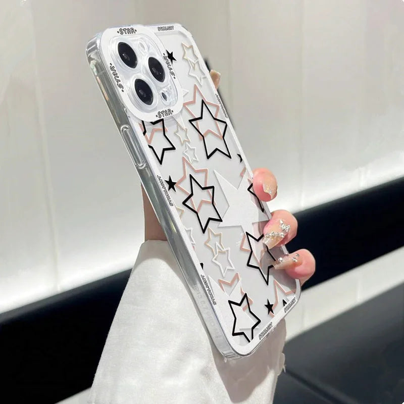 Five-Pointed Star Transparent Phone Case – Soft Cover for Xiaomi Mi 11, 11T, 12, 12T, 13, 13T, 14, Poco X5, F5, X6, M6 Pro (5G & 4G)