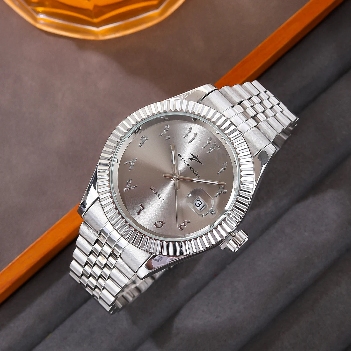 Men’s High-End Luxury Stainless Steel Quartz Watch – Classic Business & Casual Sport Wristwatch with Date Display